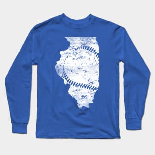 Illinois with Baseball Strings Long Sleeve T-Shirt